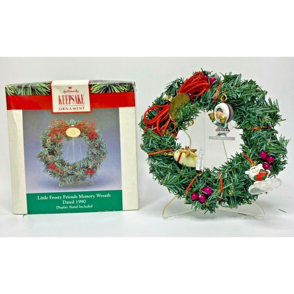 1990 Hallmark Little Frosty Friends Memory Wreath U21